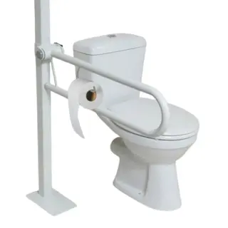Flip-Up Grab Bar on a Floor Post