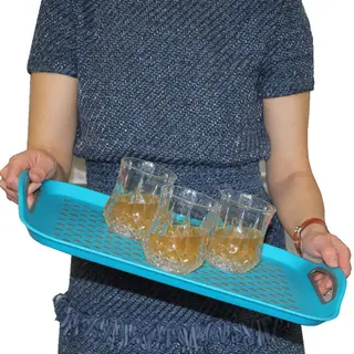 Lot de 2 plateaux antidérapants avec poignées