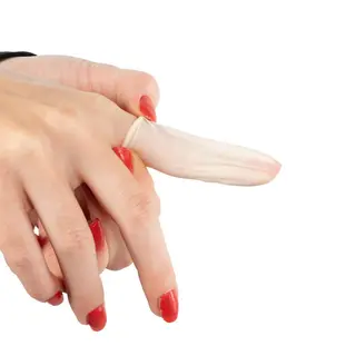 Doigtier Roulé Jetable en Latex - Blanc - Sachet de 100