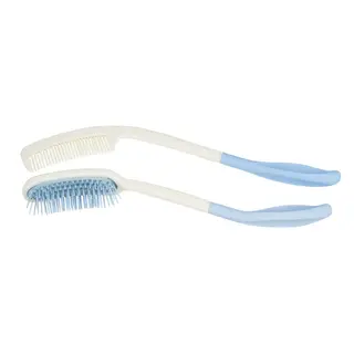 Brosse et peigne avec longue poignée (lot de 2)